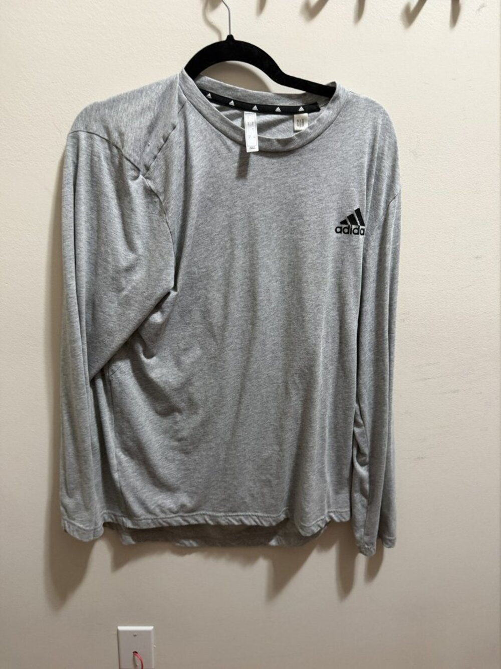 Adidas Men's Heather Gray Crew Neck T-Shirt Size L